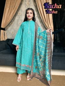 ชุดเดรสผ้าฝ้ายสไตล์ปากีสถานสำหรับผู้หญิงเสื้อผ้าสไตล์อิสลามชุดฤดูร้อนซาลวาร์กาเมซ - Product Image 3