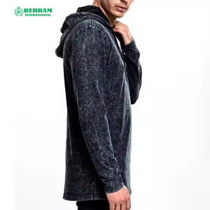 Sweat à capuche unisexe 2026 de haute qualité avec logo personnalisé imprimé sur le devant, en molleton 100 % coton teint uni / tissu éponge français à séchage rapide - Product Image 2