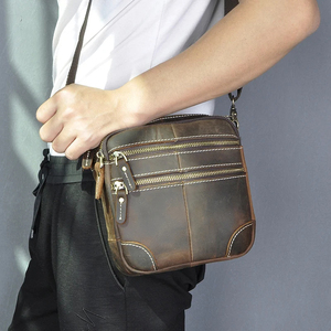 Sac à bandoulière en cuir véritable imperméable à la mode pour hommes Sac à bandoulière LMB-0127 - Product Image 3