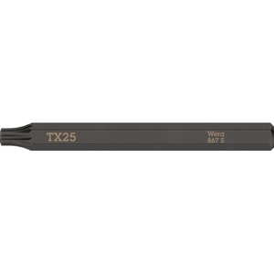 WERA Pack de 5 embouts TORX 25 867 S pour outils électriques, embouts TORX 25 en acier de 1/4 po avec une longueur de 70 mm - Product Image 1