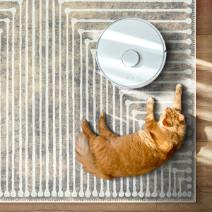 Tapis Adiva en coton turc lavable avec dos en polyester antidérapant, motif géométrique, poils courts, pour salon, chambre à coucher, usage domestique - Product Image 3