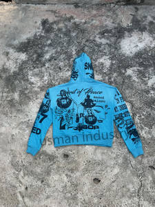 Sweat-shirts à capuche à fermeture éclair de qualité supérieure, 460 g/m², 100 % coton, confortables, impression sérigraphique, streetwear, sweat-shirts à capuche à fermeture éclair uniques personnalisés pour hommes - Product Image 4