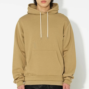 Sweat à capuche décontracté pour homme à épaules tombantes, coupe régulière personnalisée, en molleton bouclette polyester/coton, respirant pour l'hiver - Product Image 3
