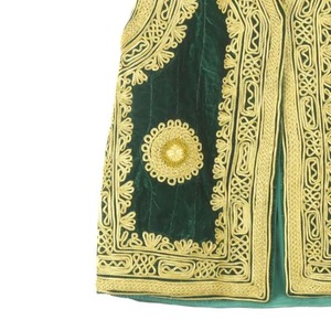 Autumn Casual Dark <b>Green</b> <b>Velvet</b> Afghani Men's Waistcoat Embroidered Sleeveless Jacket for Groom Festival Events Traditional - Product Image 4