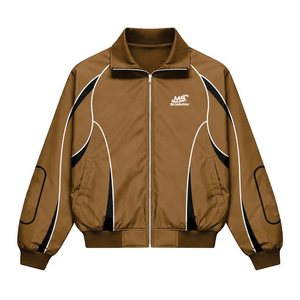 <b>Men's</b> <b>Jackets</b> OEM Custom logo Reflective Jogging Nylon Tracksuit <b>Men</b> Windbreaker <b>Jacket</b> Nylon Sets <b>White</b> Pipping Stripes <b>Jackets</b> - Product Image 5