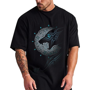 T-shirts à carreaux tendance pour hommes grandes tailles 100 % coton respirant séchage rapide tissu jersey écologique coupe oversize épaules tombantes - Product Image 2