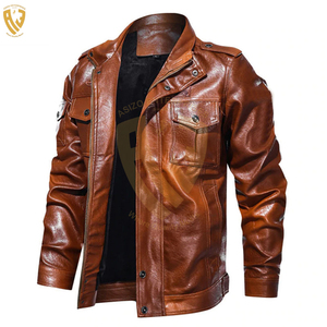 Custom Made Men's High Street Style <b>Winter</b> Leather Jacket Cow Skin Canvas <b>Waterproof</b> Windproof Outdoor Fashionable <b>Coat</b> - Product Image 4