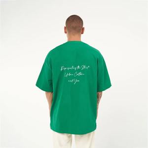 Impresión digital personalizada Eco-Friendly Oversized 100% Organic Cotton Streetwear Camisetas 240 Gramos Hip-Hop Tees para hombres - Product Image 5