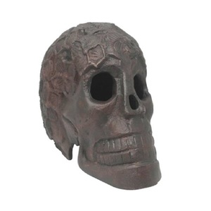 Antique Gold Floral <b>Skull</b> Contemporary Metal Statue Eco-Friendly Lightweight Tabletop Halloween & Day Dead <b>Decor</b> for Luxury Home - Product Image 5