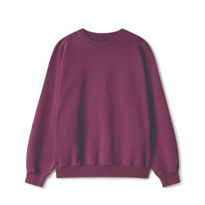 Unisex ODM เสื้อสเวตเตอร์ผ้าสักหลาดน้ำหนักมากสำหรับผู้ชายเสื้อคอกลมผ้าฝ้ายออกแบบโลโก้ได้ตามต้องการ - Product Image 1