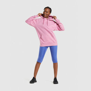 Sudaderas de punto personalizadas de gran tamaño de algodón estampado polar de peso pesado liso para mujer sudaderas con capucha lisas para invierno - Product Image 2