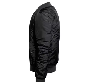 Blouson d'aviateur de haute qualité en satin conception personnalisée Logo respirant fermeture éclair support prix de gros High Street couleur unie - Product Image 5