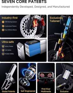 Bicicleta Eléctrica A9 Pro Max de Alta Calidad OEM, Nueva, 60V 70Ah 5600W, Motor Dual, Neumáticos Anchos, Bicicleta Todoterreno, Alcance de 200 Millas, 7 Velocidades - Product Image 5