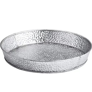 Assiettes décoratives de luxe en métal pour mariage, or et argent, ensemble de plateaux rectangulaires ronds, assiettes en acier inoxydable en vente en gros - Product Image 6