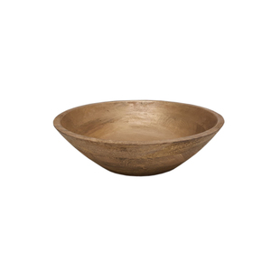 Cuenco para servir comida de forma redonda de madera Natural acabado Natural para el hogar y los hoteles cuencos para servir comida de mesa hechos a mano - Product Image 1