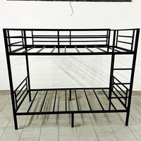 Lit superposé réglable en acier doux blanc, moderne, pour dortoir, école, appartement, hôtel, chambre commerciale (taille Full/King)