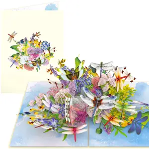 ragonflies 3D Pop Up Card Mother's Day Dragonfly Birthday Thank you Get Well Anniversary for Friends