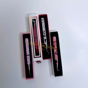 High Quality GETUP BROSONS IMPEX GBI-EET 90/curve/isolation Stainless Steel <b>Silver</b>/Red/Gold Colors Smooth Eyelash Tweezers - Product Image 5