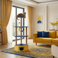 Yüksek Kaliteli Premium 4 Katlı Klasik Amistar Çevre Dostu Jüt Kedi Ağacı, 165cm Yüksekliğinde, Kediler, Yavrular ve Her Yaştaki Kediler İçin, Karton Ambalajlı