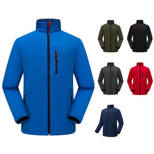 Veste chaude d'hiver pour l'extérieur avec décoration de poche à col à capuche à revêtement thermique imperméable Soft Shell Logo personnalisé de l'usine - Product Image 1