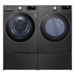 พลาสติกอุตสาหกรรม ODM ใหม่เอี่ยม 4.5/7.4 คิว เครื่องซักผ้าฝาหน้าและเครื่องอบผ้าไฟฟ้าพร้อม TurboWash 360 สีดำเหล็กกล้า - Product Image 3
