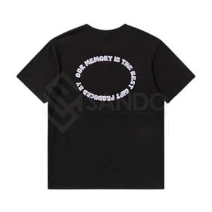 เสื้อยืดผ้าฝ้าย100% พิมพ์ลายพัฟแขนสั้นสำหรับผู้ชาย - Product Image 2