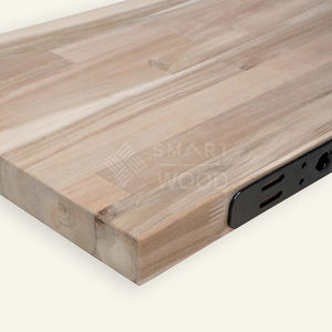 Estantes flotantes de madera ecológicos modernos hechos a medida para decoración sofisticada del hogar paneles de Acacia montados bisagras ajustables - Product Image 2