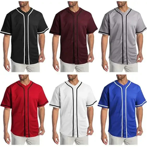 Wholesale Cheap New <b>Polyester</b> Baseball Jersey Breathable Sports Blank Jersey in Multiple Colours for Baseball League Wear - Product Image 3
