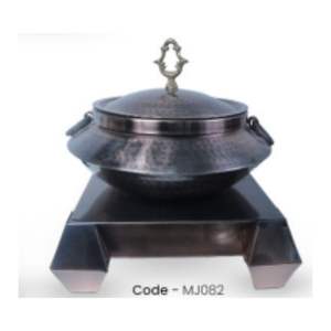 Plat à réchaud en or rose à motif floral - Product Image 6