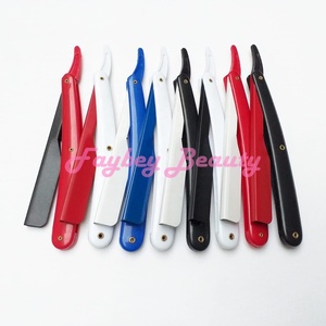 Maquinilla de afeitar de peluquero recto Facial profesional con logotipo personalizado, nueva hoja plegable, maquinilla de afeitar para Barba, herramientas privadas - Product Image 3