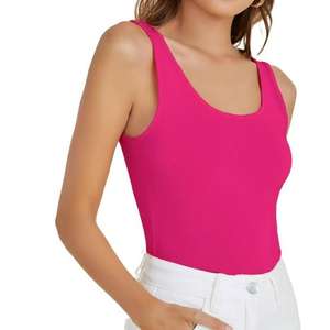 Débardeurs de sport personnalisés OEM pour femmes col rond côtelé en coton blanc respirant pour femmes - Product Image 6