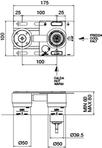 Mitigeur de lavabo encastré élégant 100% acier inoxydable italien noyau de vanne en laiton de haute qualité mitigeur de lavabo intégré - Product Image 5