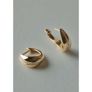 ต่างหูเพชรทรงหยดน้ำแบบห่วง - Product Image 3