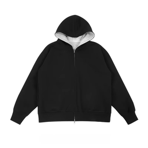 เสื้อฮู้ดผู้ชายสำหรับฤดูหนาว ปักลายตัดสี ผ้าฟลีซ 100% ผ้าฝ้าย ทรงปกติ หนานุ่ม ระบายอากาศได้ดี - Product Image 4