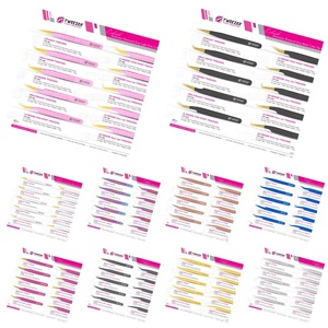 Pinzas de pestañas de volumen con agarre de diamante antimagnético ligeras, extensiones de pestañas de acero inoxidable probadas a mano, logotipo personalizado puntiagudo - Product Image 5