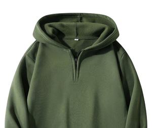 Meilleur matériau en coton respirant hommes quart fermeture éclair sweat à capuche High Street Style 100% coton quart fermeture éclair hommes sweats à capuche - Product Image 5