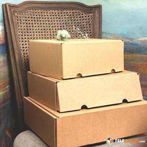 Caja de Cartón Kraft Marrón de Alta Resistencia, 28x20x12 cm, Autoensamblable, Hecha con Materiales Reciclados, con Ranuras, para Envíos Postales - Product Image 6