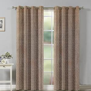 Ready Made Custom Blackout <b>Eyelet</b> Drapes Woven Rope Door <b>Curtains</b> 100% Cotton Fabric Flame Retardant Modern Design Solid Color - Product Image 4