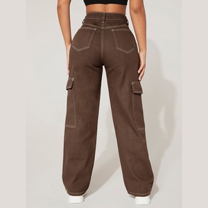 2025 Wholesale Custom New Fashion Pants for <b>Women</b> Plus Size Trousers <b>Straight</b> <b>Legs</b> <b>Women's</b> Cargo Pants - Product Image 4