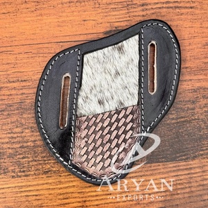 Nueva llegada cubierta de cuchillo de cuero mecanizada a mano de alta calidad estilo occidental al aire libre para cuchillo plegable diseñador cubierta de cuchillo de lujo - Product Image 1