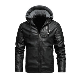 Chaqueta de Cuero con Capucha y Cuello Alto para Hombre, Nueva Colección Otoño Invierno, Tejido de Lona, Relleno de Fibra de Poliéster - Product Image 6