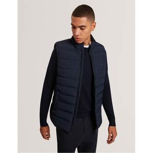 Chalecos Acolchados Sin Mangas para Hombre, Talla Grande, de Nailon, Color Sólido, Cuello Alto con Cierre y Bolsillos con Cremallera - Product Image 4