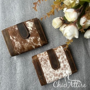 Nouveaux vrais cheveux sur pochette en cuir de vachette Nouveau Design élégant Multi utilisations Western Offre Spéciale véritable cuir de vachette petits portefeuilles pour les femmes - Product Image 1