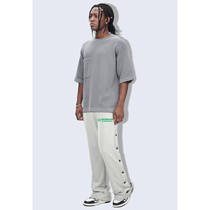High Quality Men's Casual Flared Pants Mid Waist Breathable Canvas <b>Stretch</b> Fabric Anti-Wrinkle Quick Dry Fleece Lining Unisex - Product Image 3
