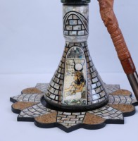 Chicha Farida de Luxe Ultime en Acier Inoxydable Nacre Style Égyptien Ancien Thème Temple Pharaonique Effet Miroir - Édition Limitée