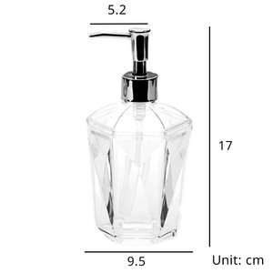 [Holar] Distributeur de savon liquide transparent acrylique rechargeable de 12 oz d'épaisseur fabriqué à Taiwan pour toilettes - Product Image 2
