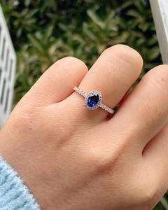 Ovale Tanzanite Halo Bague En Argent Sterling Décembre Pierre De Naissance À La Main Élégant Bijoux De Pierres Précieuses Cadeau Pour Elle - Product Image 2