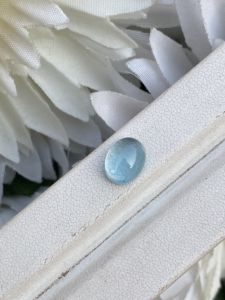 Cabujón de Aguamarina Natural de 2,41 quilates, forma ovalada de Color blanco y azul con buen brillo, piedras preciosas sueltas para la fabricación de joyas - Product Image 3