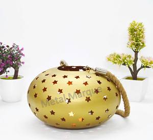 Estilo indio hecho a mano diseño láser estrella recorte linterna elegante oro linterna hogar Navidad decorativo elegante estilo moderno linterna - Product Image 1