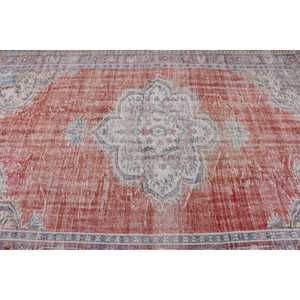 Alfombra Turca Vintage de 5.9x8.7 pies (181x265 cm), Alfombra con Borde Rojo - Product Image 5